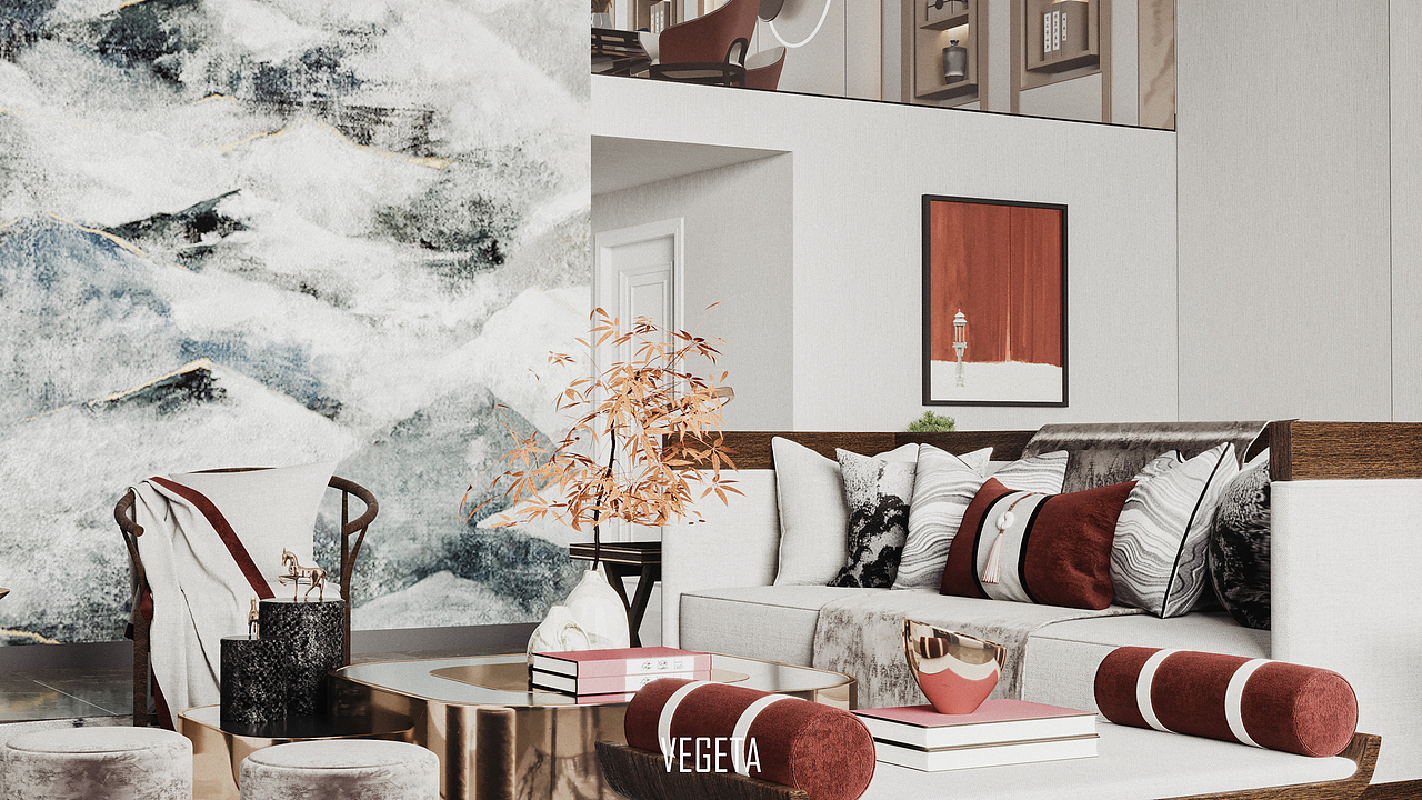 新中式客餐厅&卧室