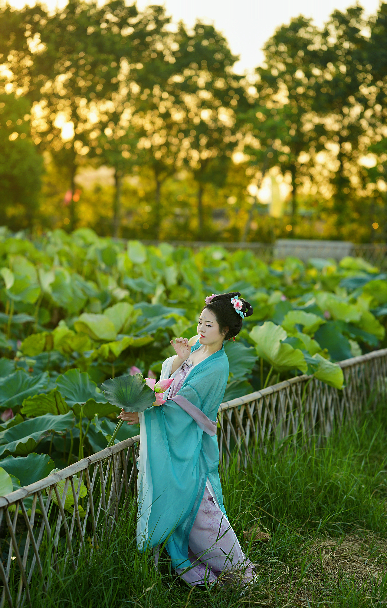 夏日荷花汉服写真
