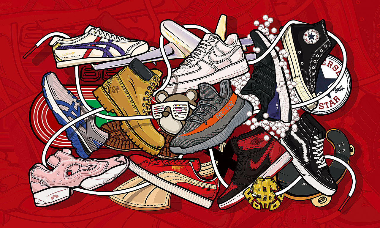 主流品牌的球鞋合集（图ZMTU4ODMwNjA4） - 新锐潮流插画 - 站酷设计师TTTsc原创素材 - 站酷ZCOOL