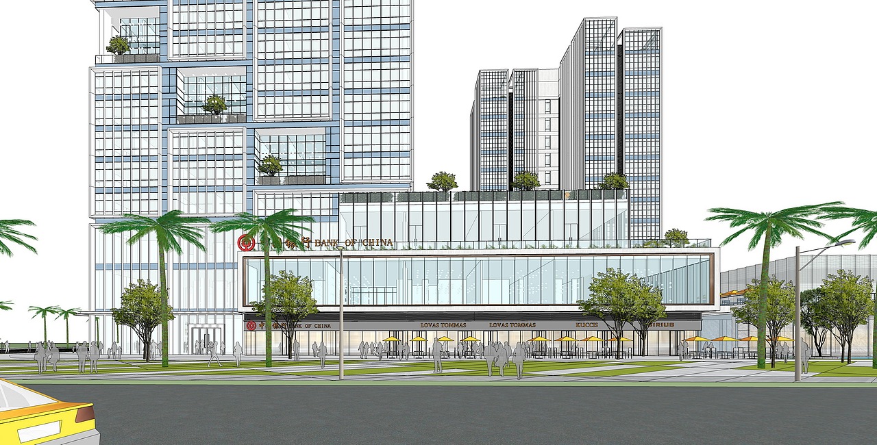 保利洋浦国际贸易中心SU模型下载