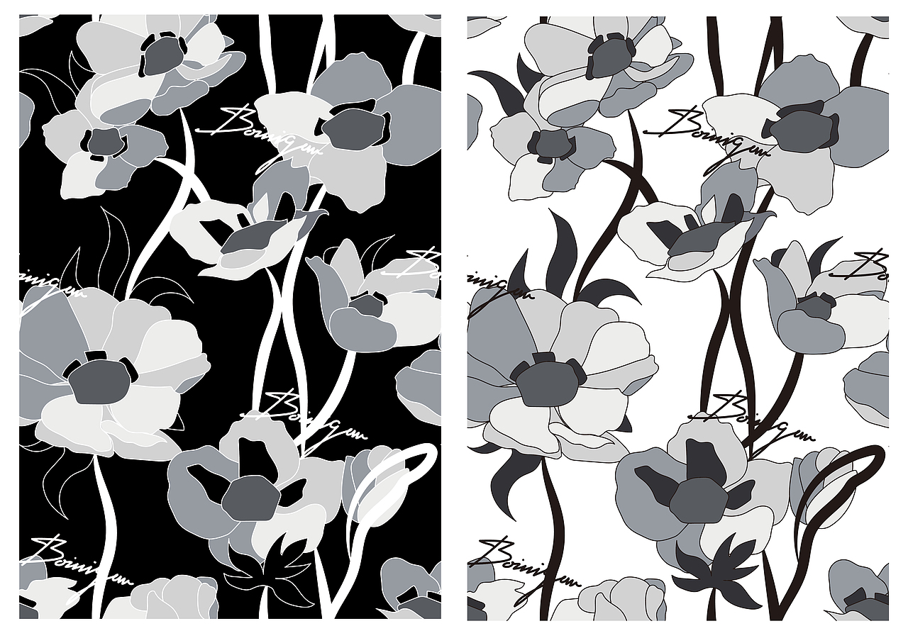 花朵藤蔓循环满印服装图案（图ZMjczNDg4OTg0） - 图案 - 站酷设计师红茶莉莉丝原创素材 - 站酷ZCOOL