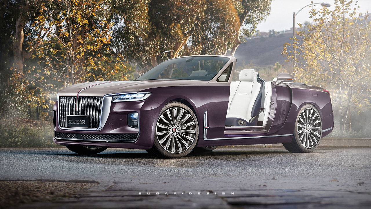 最奢华的红旗敞篷车,倒开式马车门是不是很炫酷?