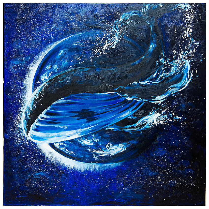 两幅蓝色基调的油画