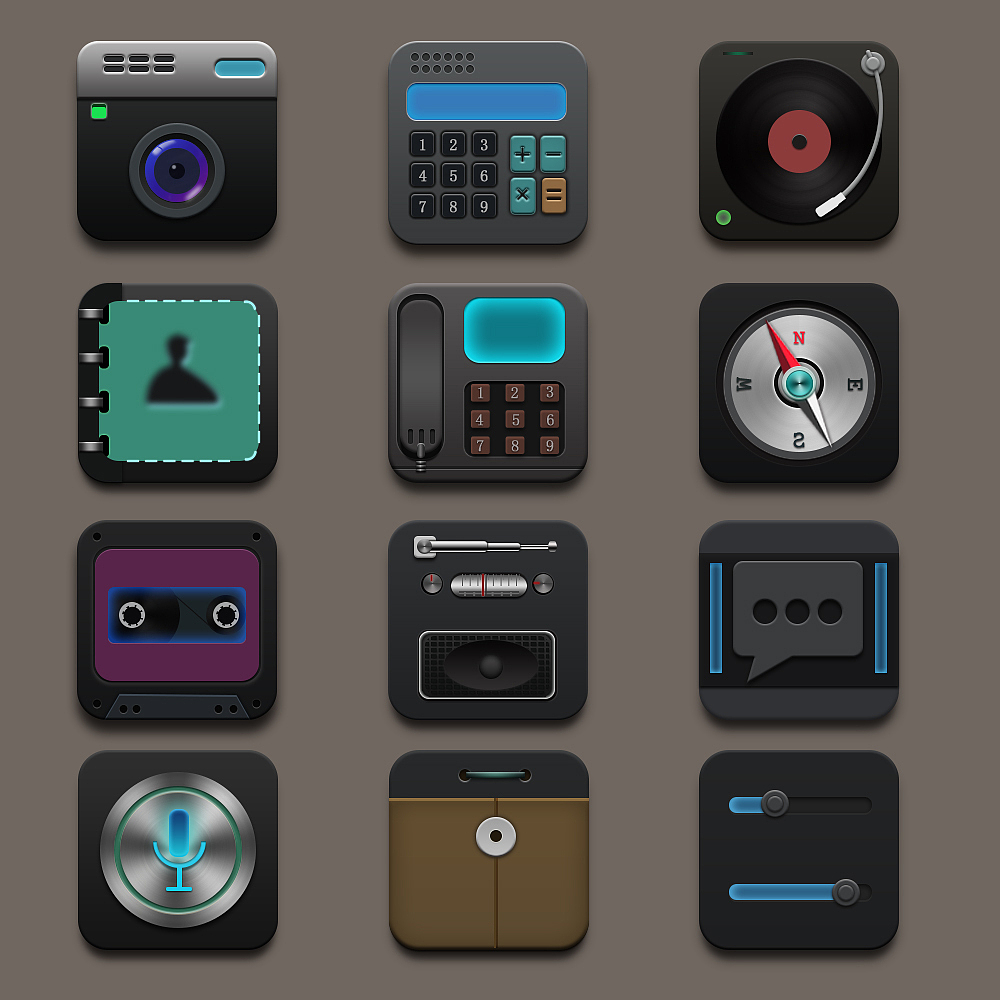 图标 拟物画+扁平化+3D风