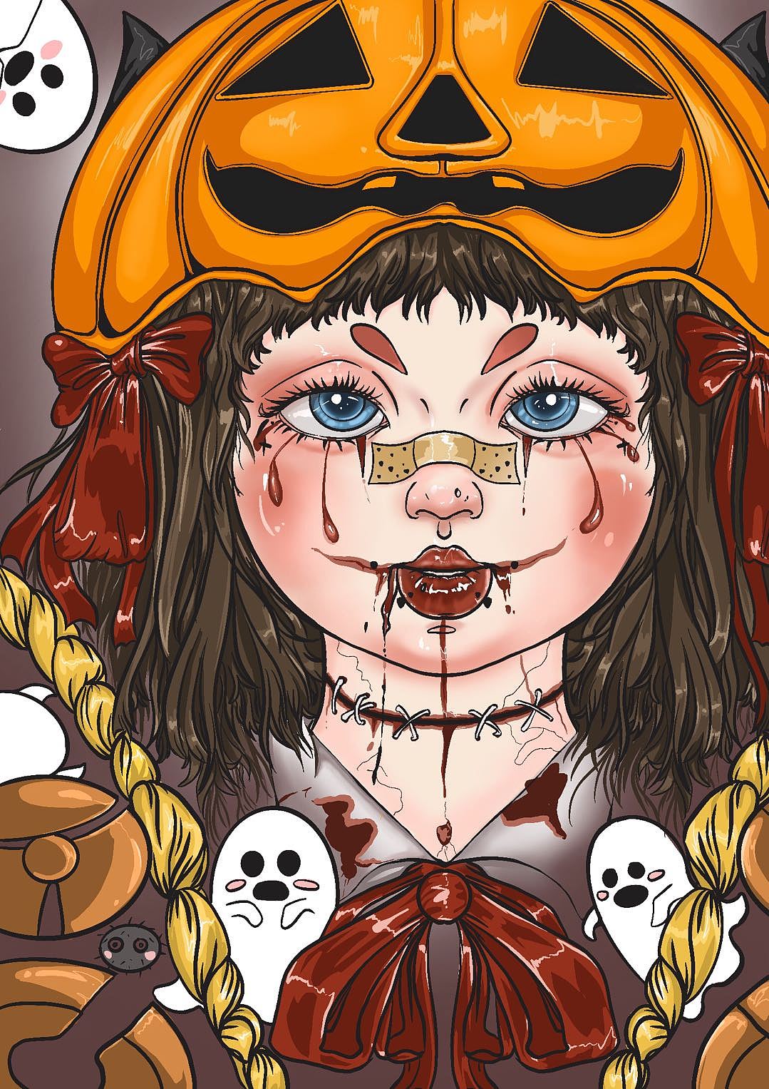 万圣节🎃（图ZMjMwOTYwOTY4） - 新锐潮流插画 - 站酷设计师Z52446477原创素材 - 站酷ZCOOL