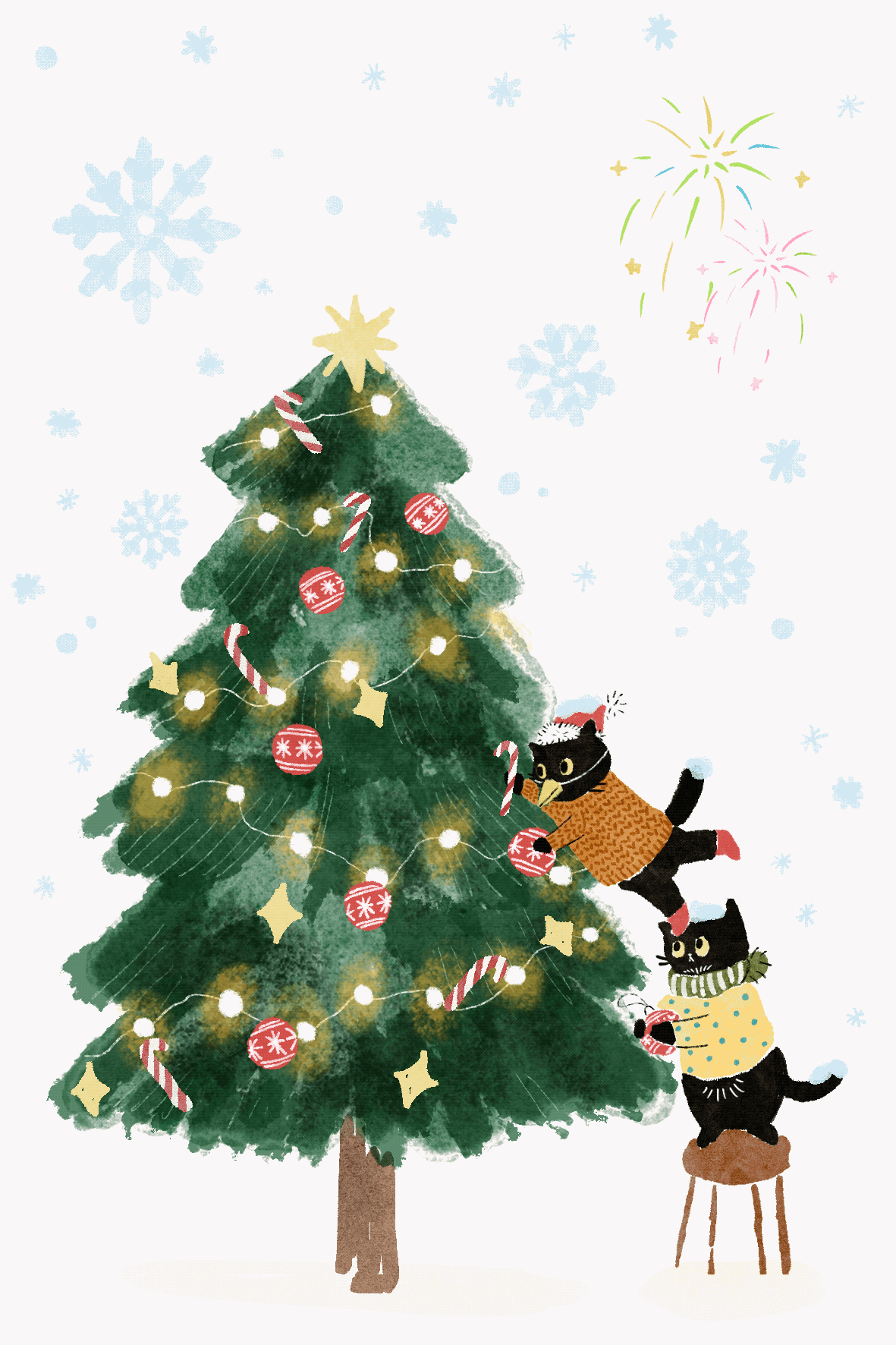 圣诞和小猫一起过吧🎄