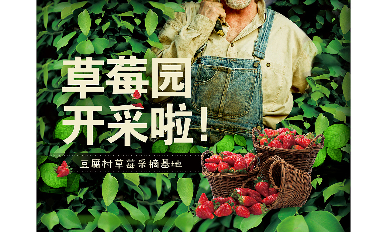 草莓采摘基地的广告牌