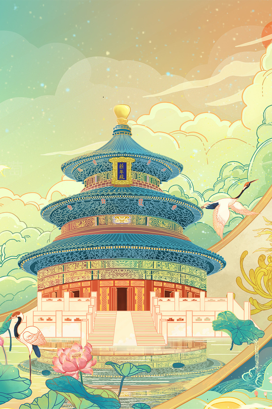 画卷天坛|插画|商业插画|一颗葡萄85_原创作品-站酷zcool