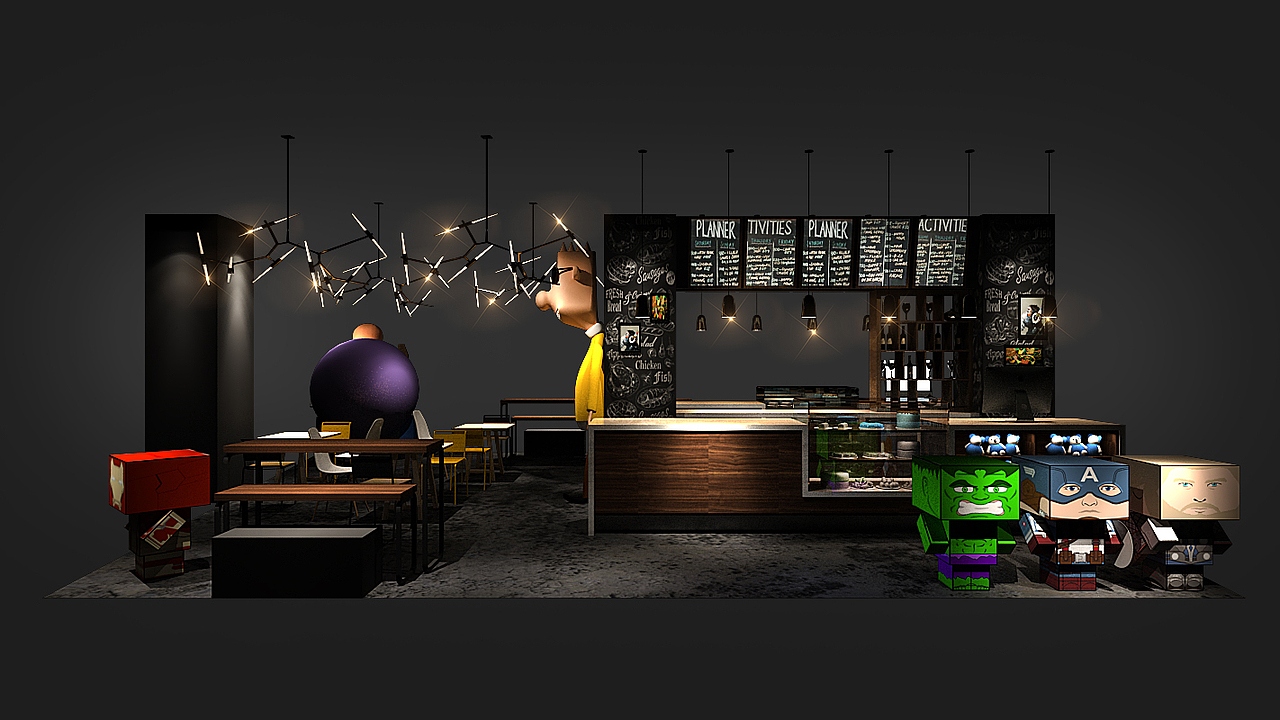 小咖啡店（圖ZOTQ0MjU3OTY=） - 其他三維 - 站酷設(shè)計師danielkou原創(chuàng)素材 - 站酷ZCOOL