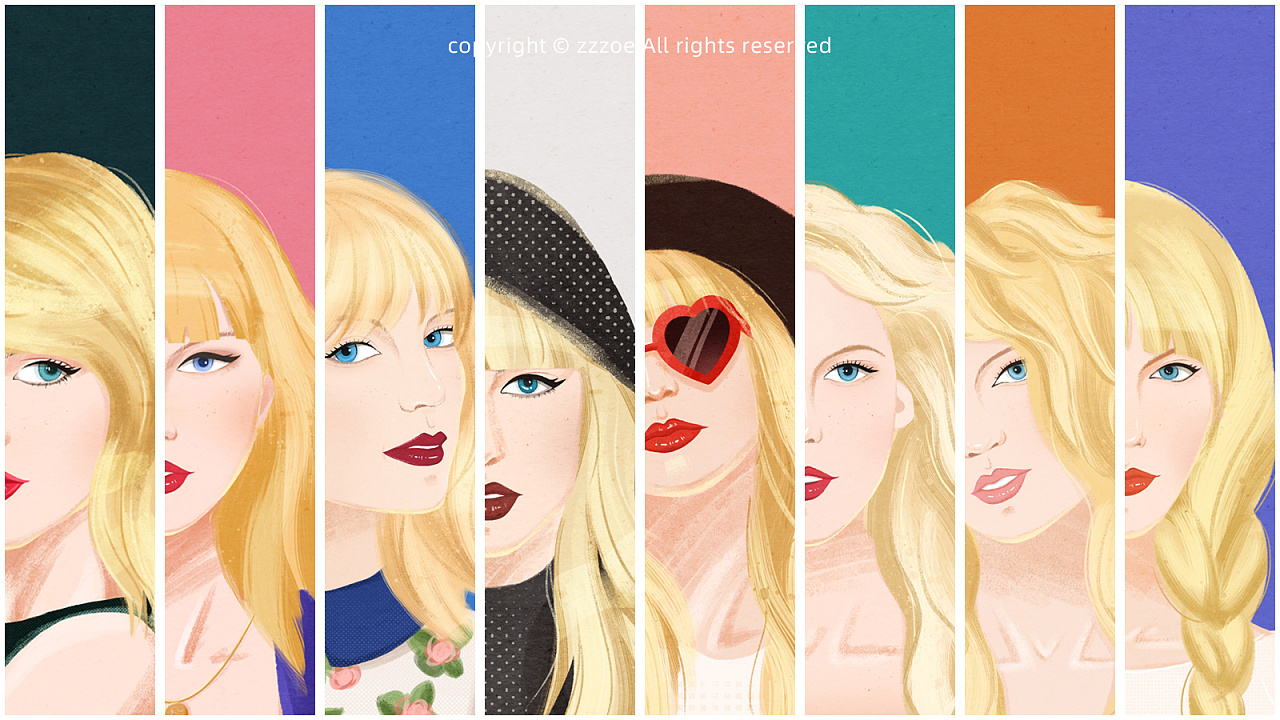 taylorswift插画人物肖像