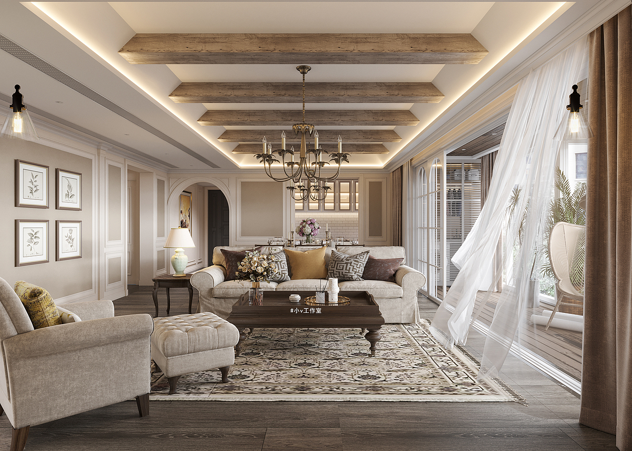 复古休闲风（图ZMjY5NTc4ODYw） - 家装设计 - 站酷设计师小v工作室原创素材 - 站酷ZCOOL