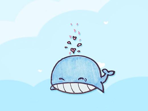 【mozoo教程】敲——萌手绘鲸鱼，在线发送小心心！