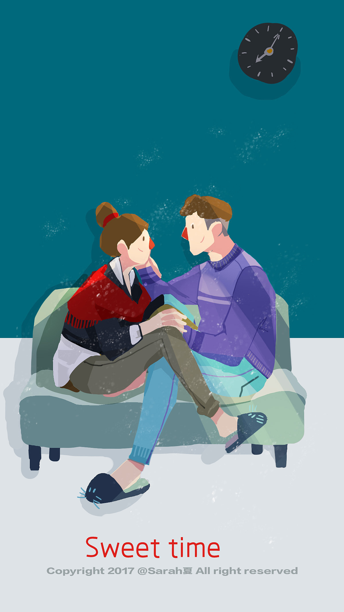 红鼻子—甜蜜时光（图ZNzUwMTg1OTI=） - 商业插画 - 站酷设计师夏月sarah原创素材 - 站酷ZCOOL