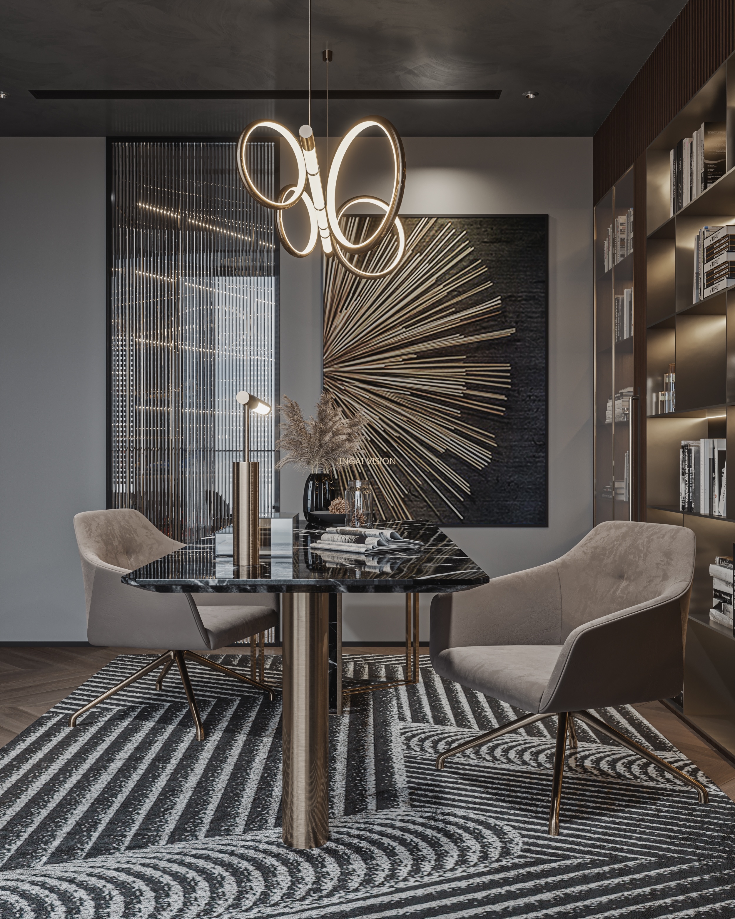 意式暗黑轻奢案例|空间|家装设计|金该效果图官方账 - 原创作品