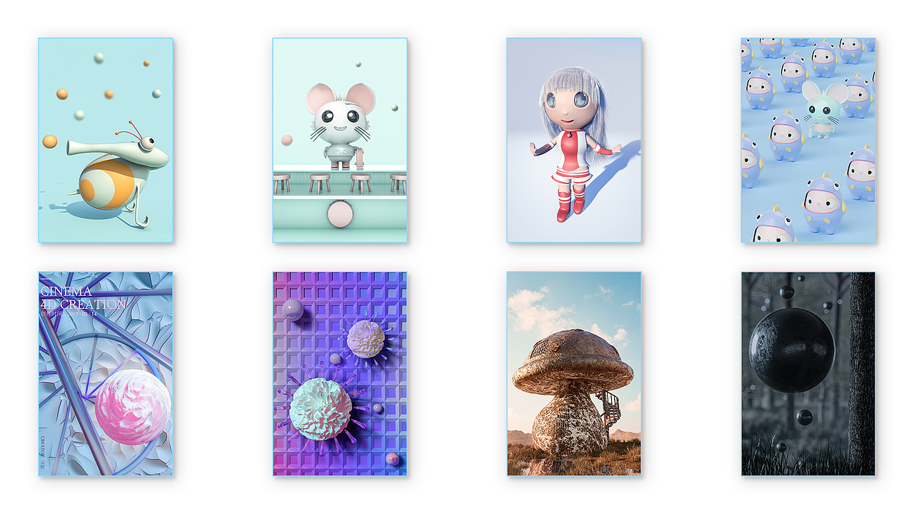 四月份的C4D作品（图ZMTU2NjU4NDAw） - 场景 - 站酷设计师云时原创素材 - 站酷ZCOOL