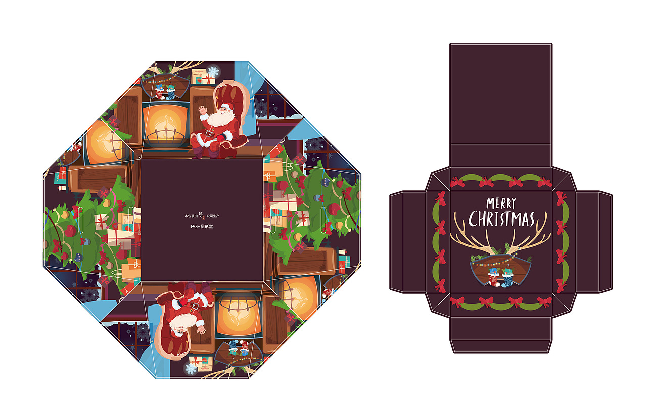 圣诞梯形苹果盒设计+详情页制作（图ZMjA2ODA0ODYw） - 包装 - 站酷设计师森林木偶原创素材 - 站酷ZCOOL