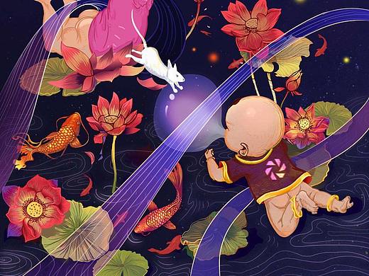 系列节日海报手绘作品