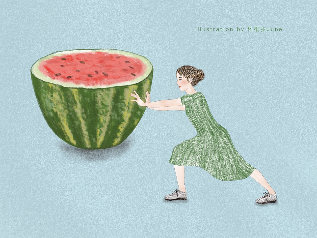 食物总是在相同的季节出现，而人不会（图ZMjEyMzUzNTg0） - 商业插画 - 站酷设计师梧桐张June原创素材 - 站酷ZCOOL