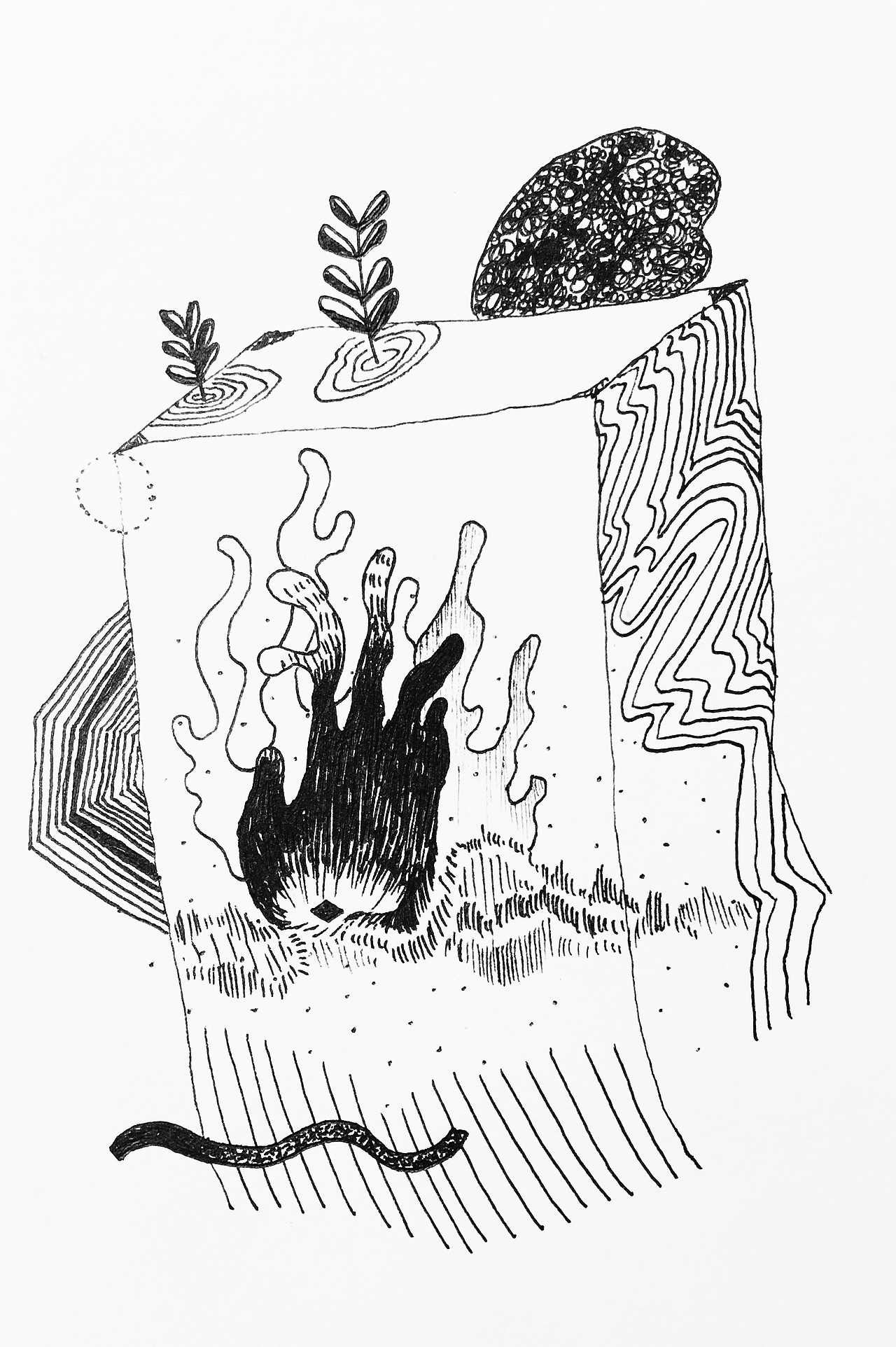 黑白点线面插画（图ZMTIwOTU4MTky） - 商业插画 - 站酷设计师禹德水原创素材 - 站酷ZCOOL