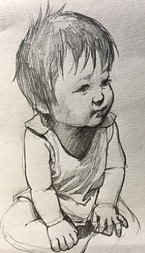 女兒1歲素描（圖ZMjEyNDI2ODI4） - 繪畫(huà) - 站酷設(shè)計(jì)師何軒1988原創(chuàng)素材 - 站酷ZCOOL