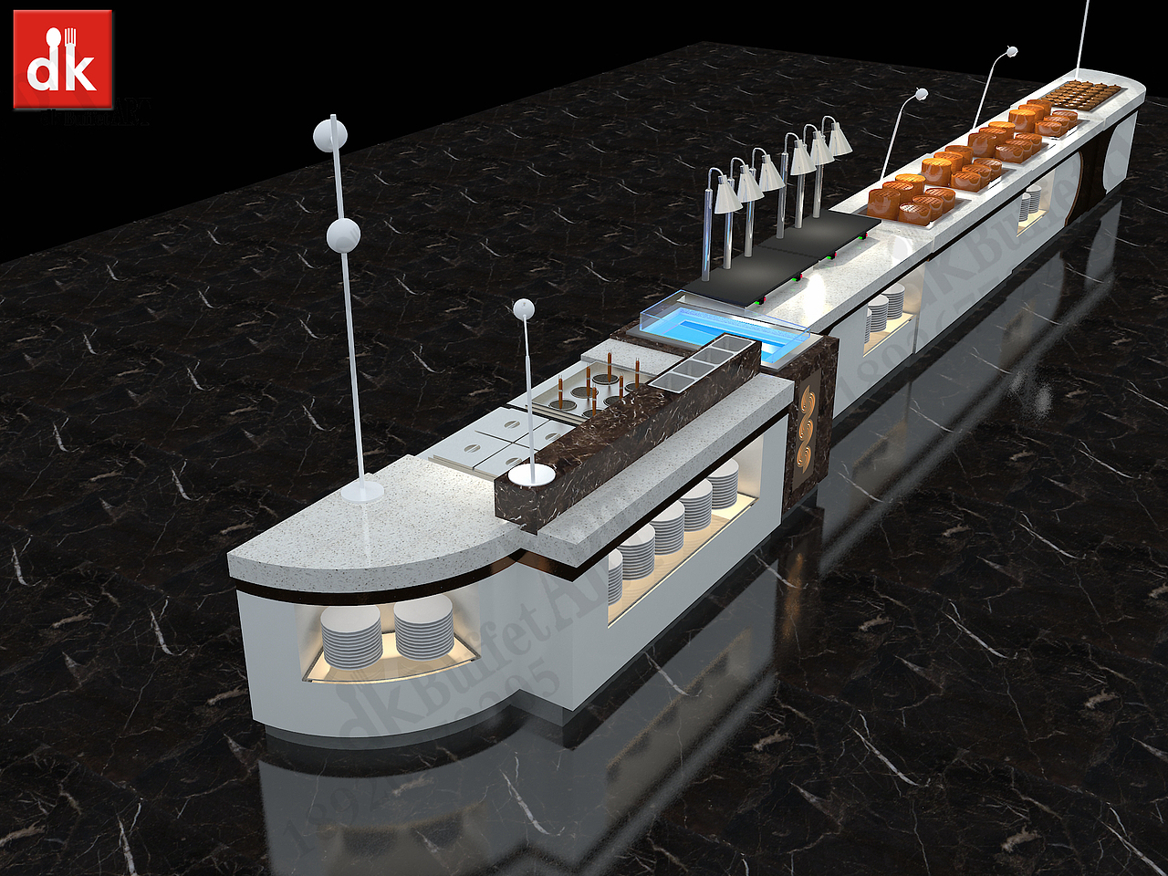 自助餐用品设备 自助餐台图片 移动布菲台 明档操作台