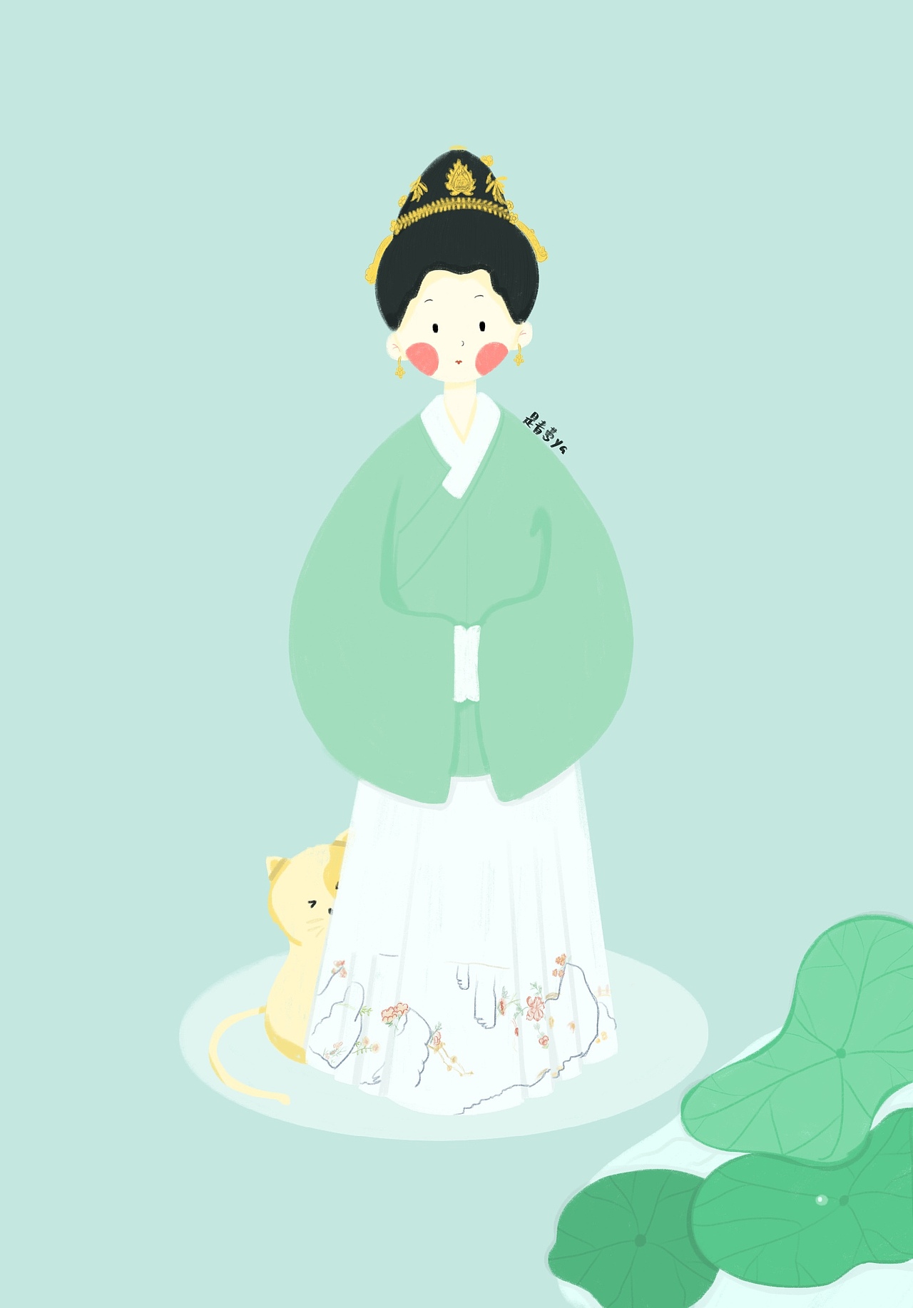 春夏秋冬四季汉服小人