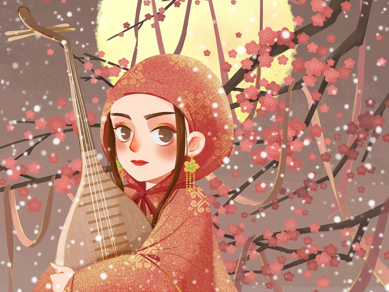 古典四美插画系列（图ZMTgwNTk0NjY0） - 商业插画 - 站酷设计师六咕lilgood原创素材 - 站酷ZCOOL