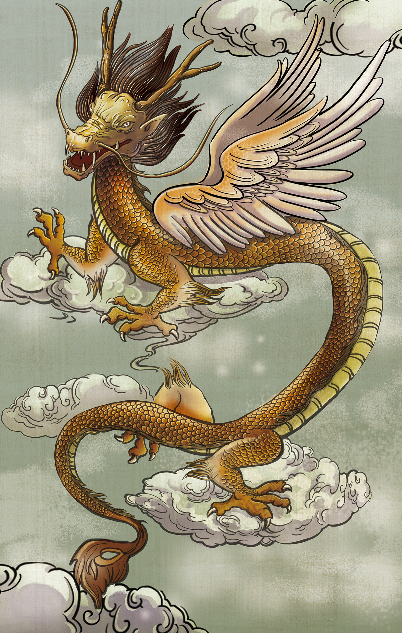 中国神话系列神兽（图ZMjIyNDAyNDY0） - 商业插画 - 站酷设计师一风老师原创素材 - 站酷ZCOOL
