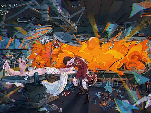 一起逃命（個(gè)人主頁-ZNTQ4MDI5NzY=） - 商業(yè)插畫 - 站酷設(shè)計(jì)師葛大芃向你打招呼原創(chuàng)素材 - 站酷ZCOOL