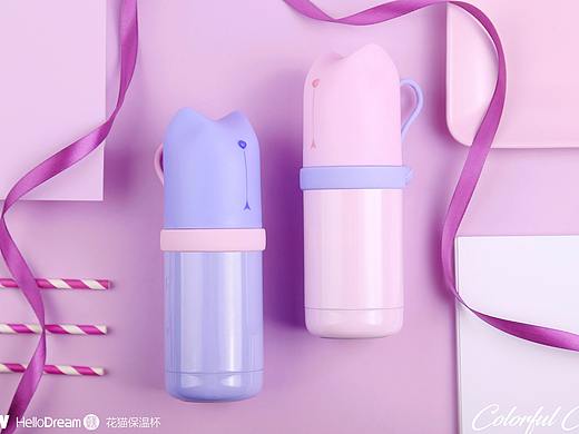 HelloDream【花猫保温杯】官方产品拍摄图