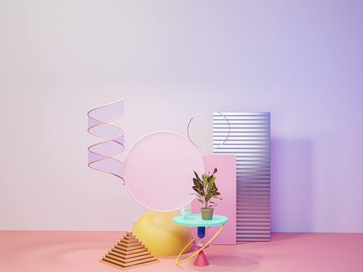 用blender練習(xí)了一個(gè)孟菲斯風(fēng)格場(chǎng)景（個(gè)人主頁(yè)-ZNDM5NzYxNzY=） - 產(chǎn)品 - 站酷設(shè)計(jì)師lunesora原創(chuàng)素材 - 站酷ZCOOL