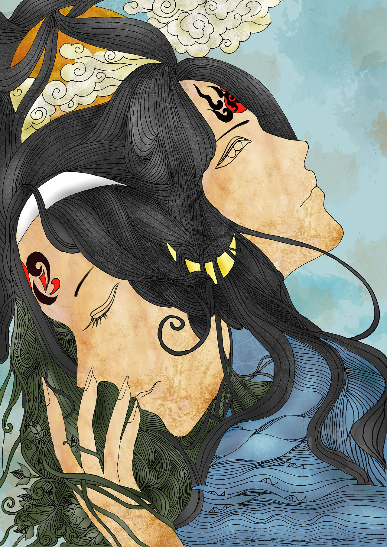 佤族神话（图ZMjY3MjYyNjg=） - 商业插画 - 站酷设计师冬寂原创素材 - 站酷ZCOOL
