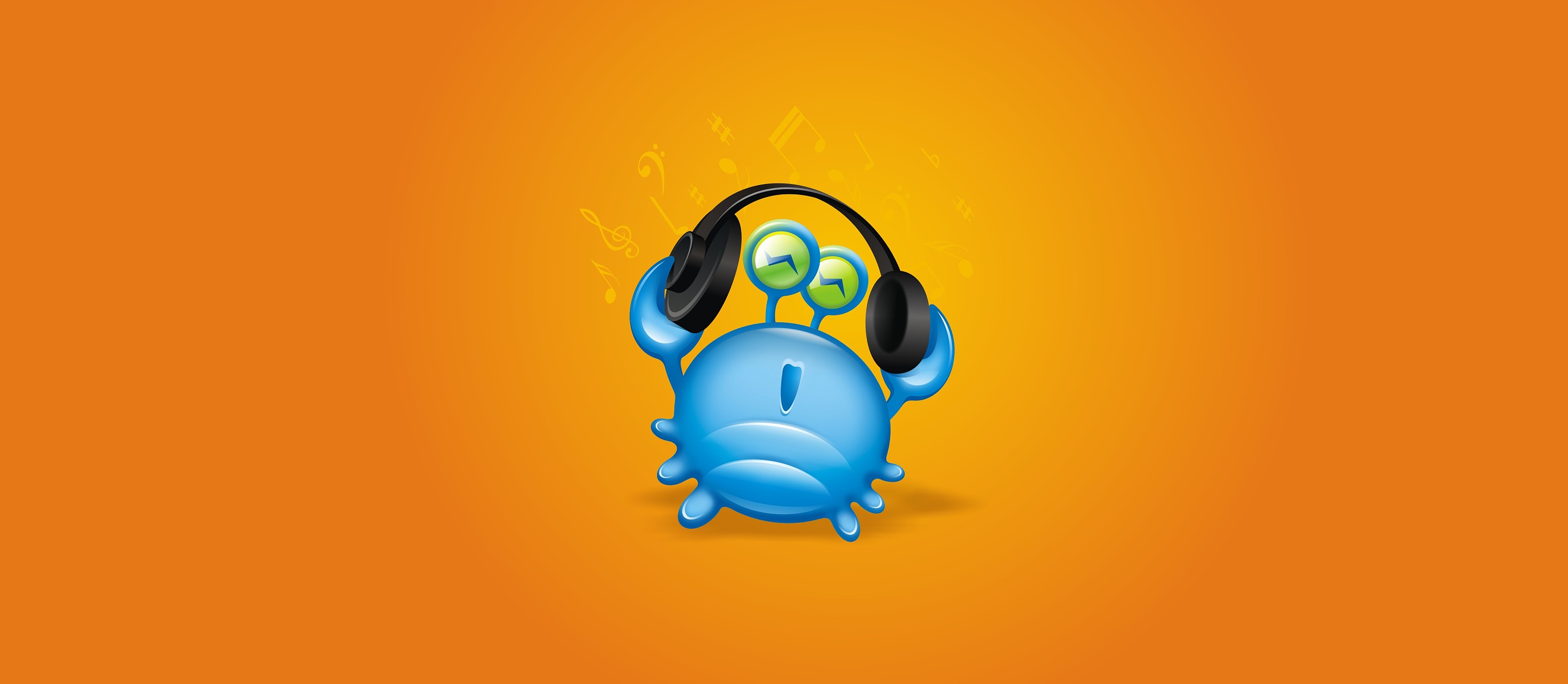 吉祥物一枚~小蟹听音乐