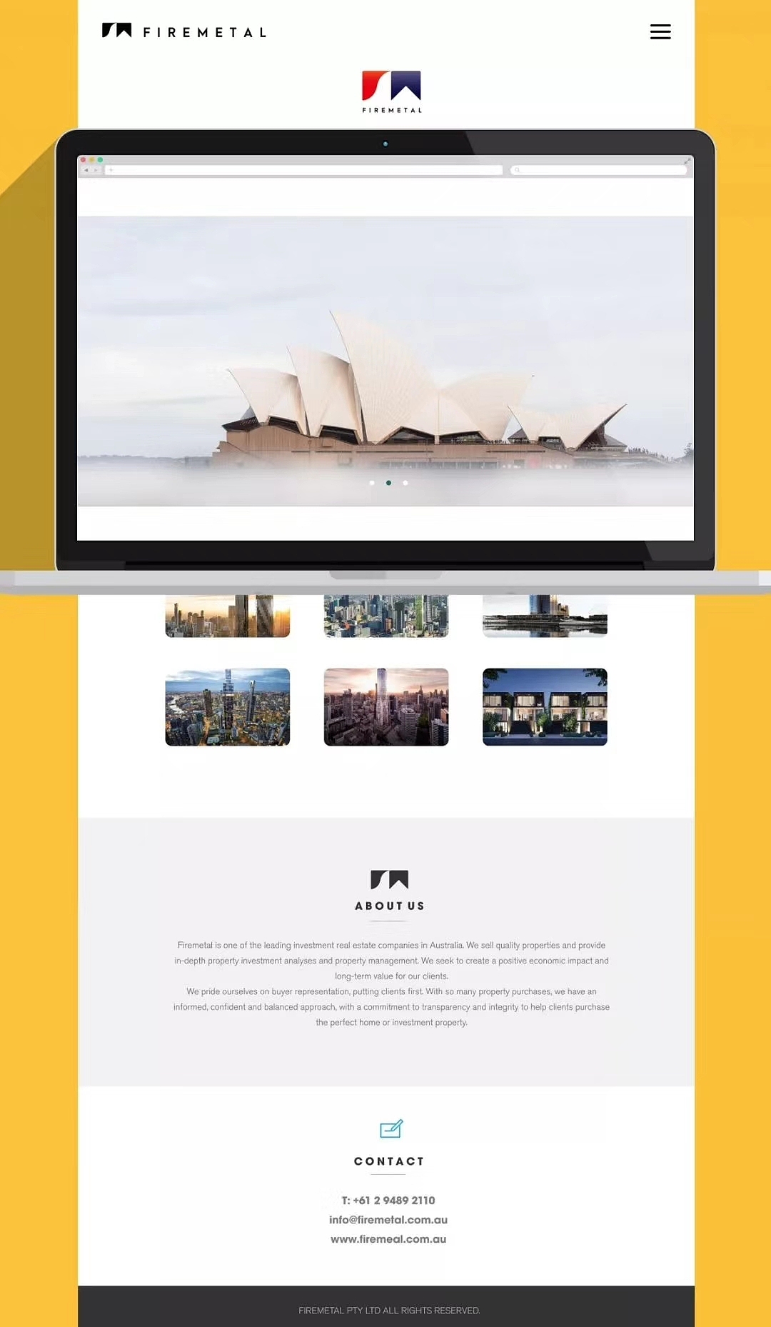 FIRE METEL澳大利亚房产品牌视觉 logo设计 网页设计