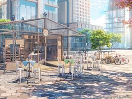 二次元場(chǎng)景丨室外咖啡館