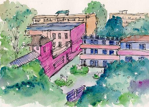 校园一角|插画|艺术插画|wxp512820_原创作品-站酷zcool