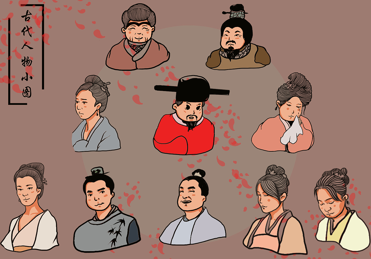 古代人物小图（图ZMjMxMDYwOTI0） - 创作习作 - 站酷设计师猫猫可爱头原创素材 - 站酷ZCOOL