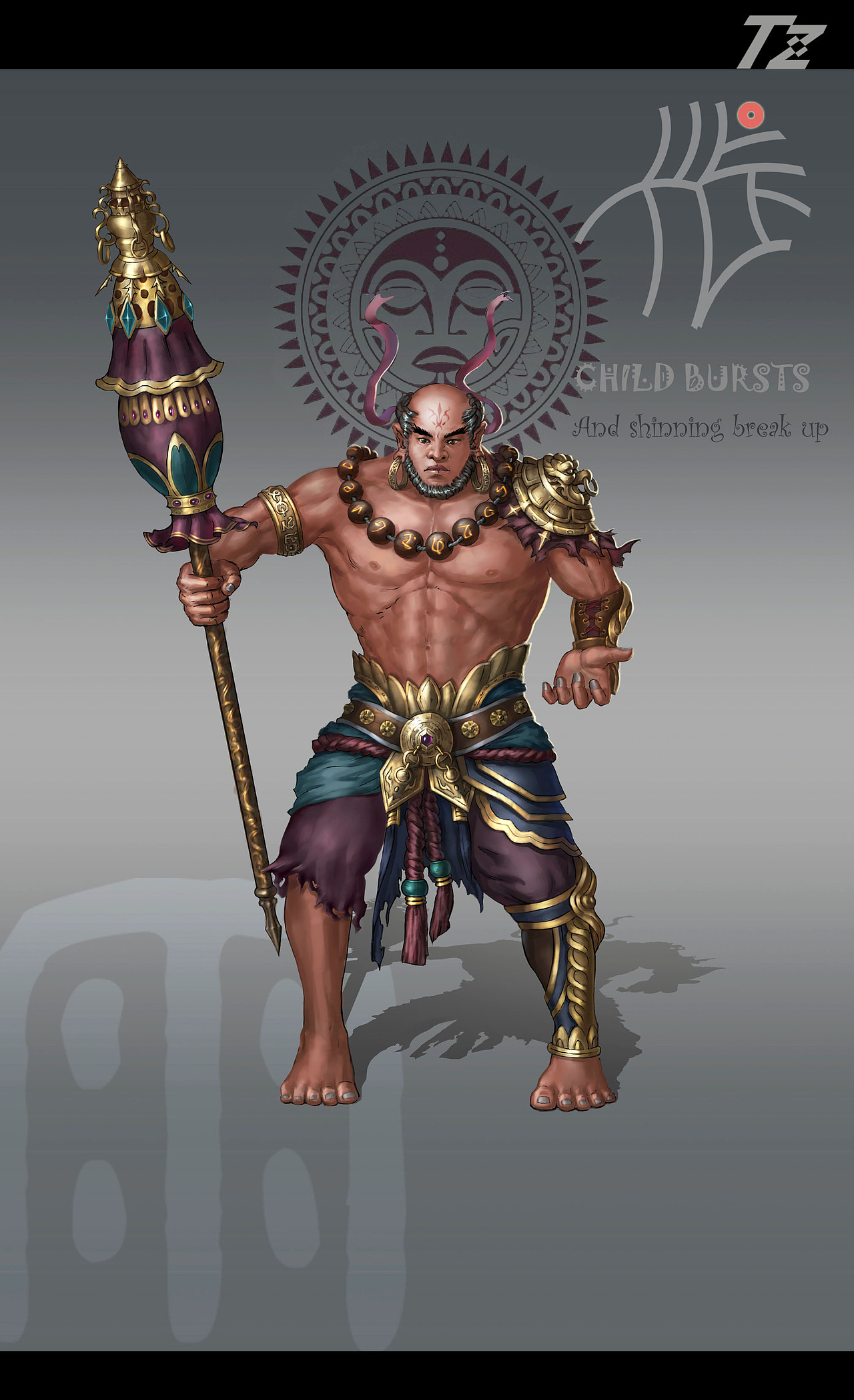 四大天王角色原画设计|插画|游戏原画|tz绽_原创作品-站酷zcool