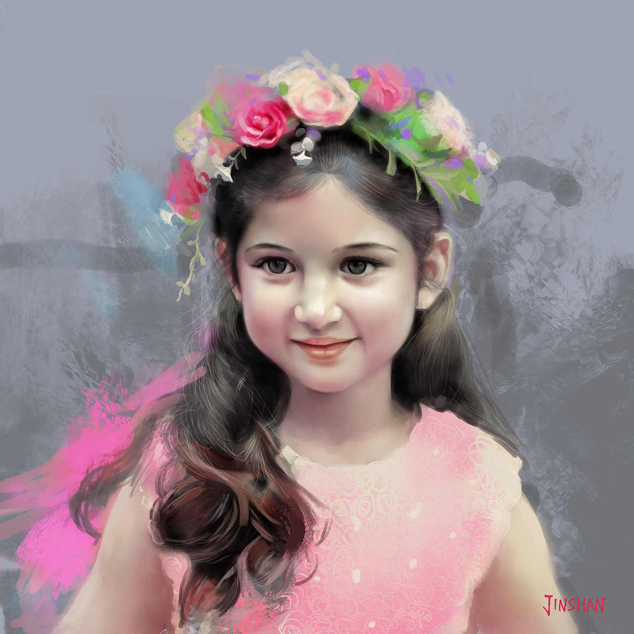 小萝莉（图ZMTA5MDIzMzI0） - 绘画 - 站酷设计师今山原创素材 - 站酷ZCOOL