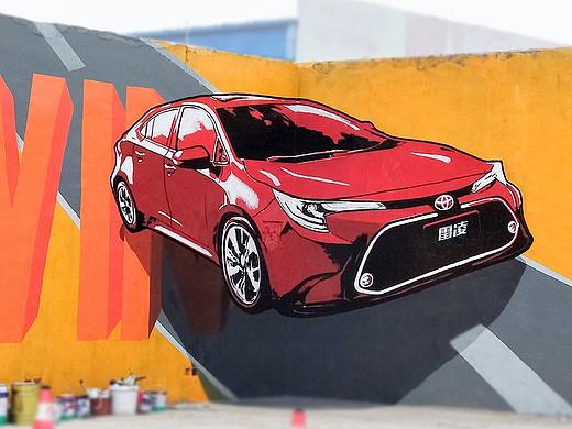 42m墙绘分享，挑战巨幅3D车涂鸦