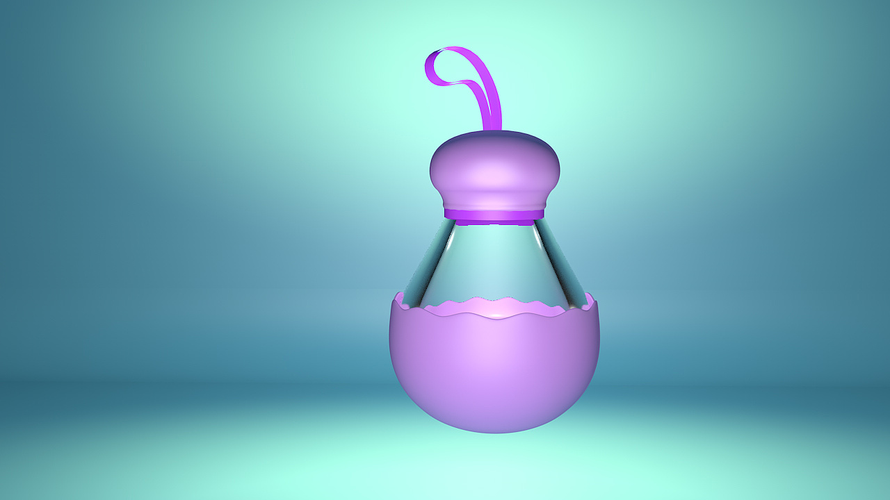 c4d练习 紫色的小瓶子