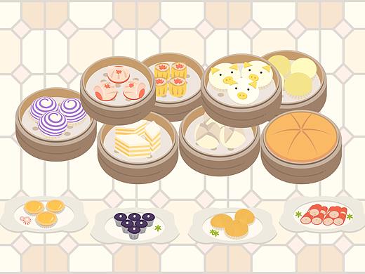 広東飲茶・点心イラスト/广式早茶icon