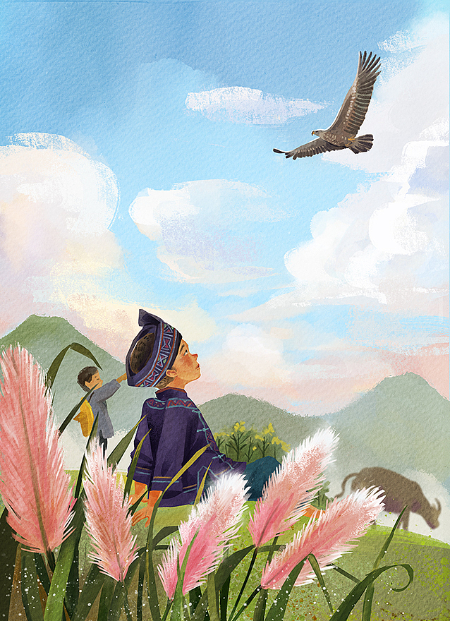 雏鹰飞过山（图ZMjc4NTYwMjY0） - 儿童插画 - 站酷设计师AmeiLili原创素材 - 站酷ZCOOL