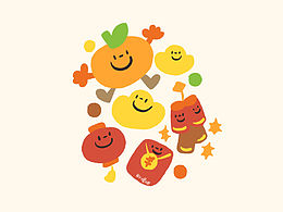 一组新年元素设计