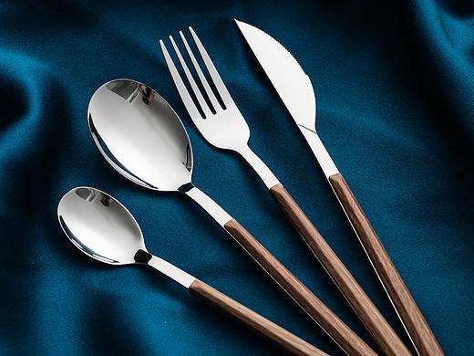 电商摄影 产品拍照 家用ins风西餐餐具不锈钢刀叉勺