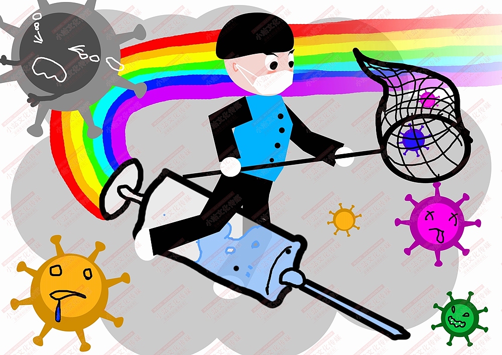 中小学生电脑绘画和教育绘画抗疫绘画中国梦绘画作品