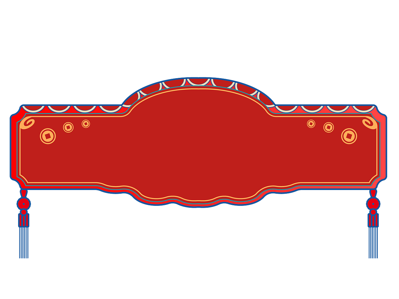 原创红色中国风新年边框标题框