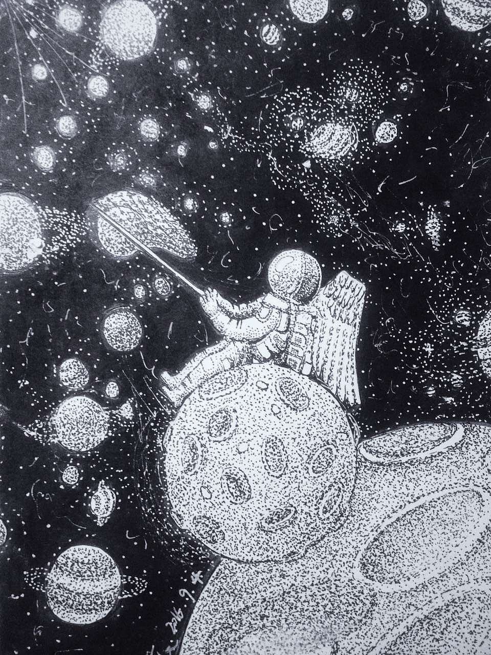 宇航员的梦想（图ZNTk5NTM5NzY=） - 艺术插画 - 站酷设计师飞鱼92原创素材 - 站酷ZCOOL