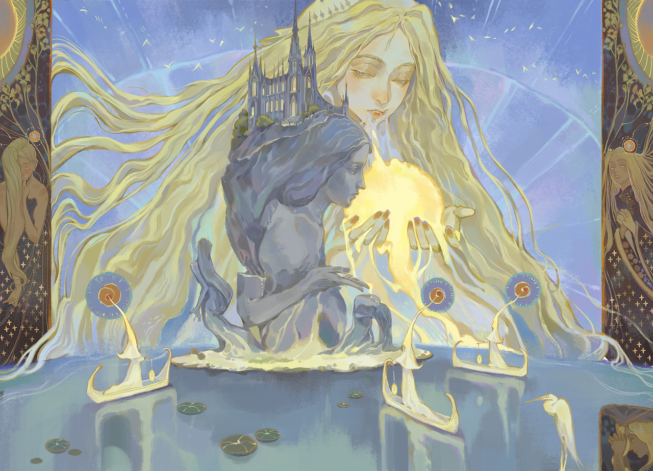 #WOW 《Song of the Goddess》（图ZMzE0NDM3Njg4） - 艺术插画 - 站酷设计师QL233原创素材 - 站酷ZCOOL