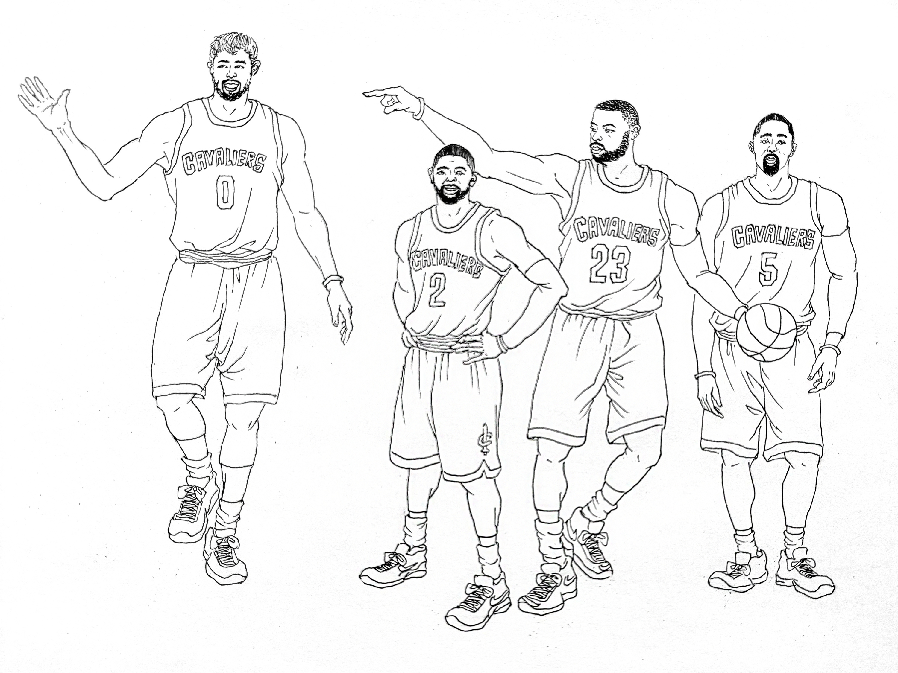 篮球明星简笔画霸气图片